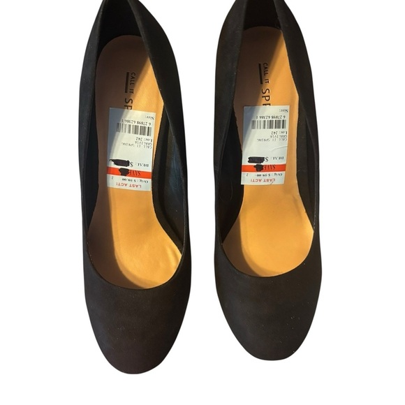 NWB Call it Spring Nubuck Suede Block Heel Almond Toe Suede Pumps Size 7.5 - Picture 4 of 7